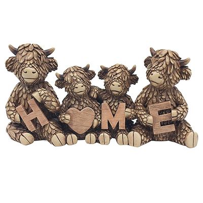 Highland Cow Family With Home Wording Large